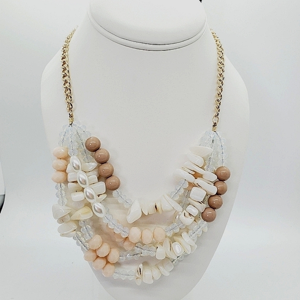 Romeo & Juliet couture Fashion necklace stones gold chain‎ Beach Vacation Summer - Picture 5 of 11